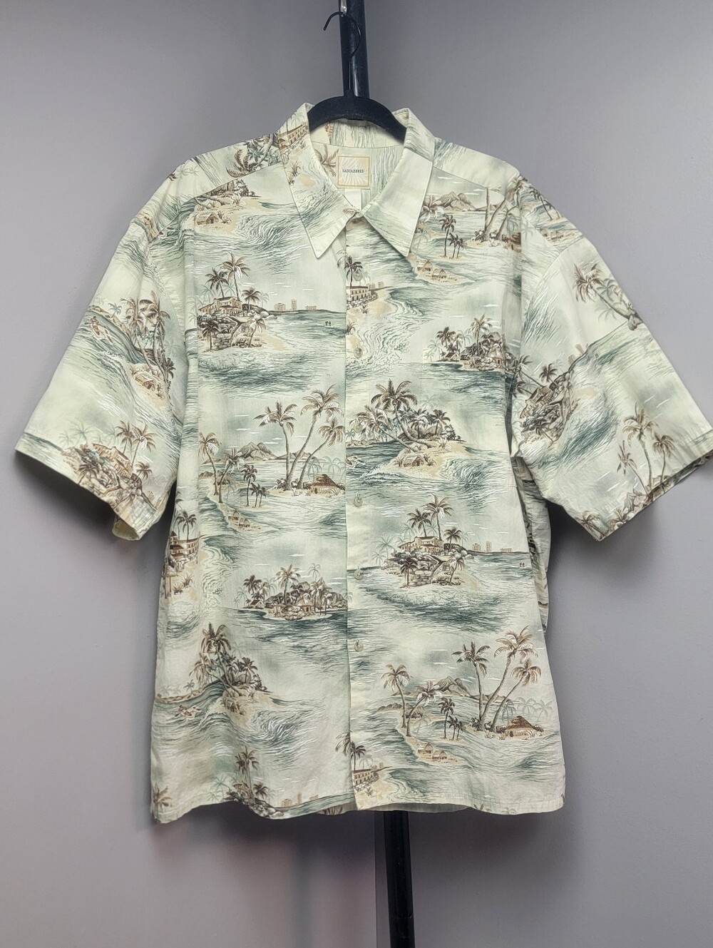 Saddleberd Tropical Beach Island Hawaiian Shirt Top Men's XXL Palm Trees Ocean